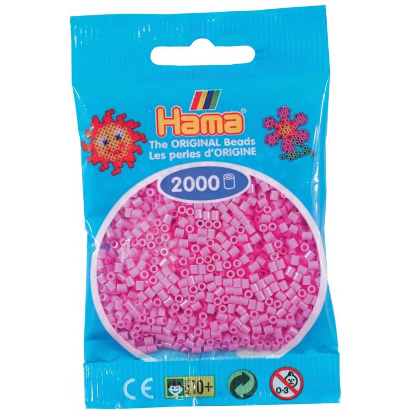 Hama - Perles - 501-48 - Taille Mini - Sachet 2000 perles rose pastel