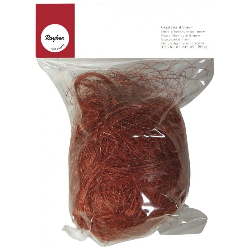 Rayher - Sachet de fibre d'herbes en papier - Rouge - 20 grammes