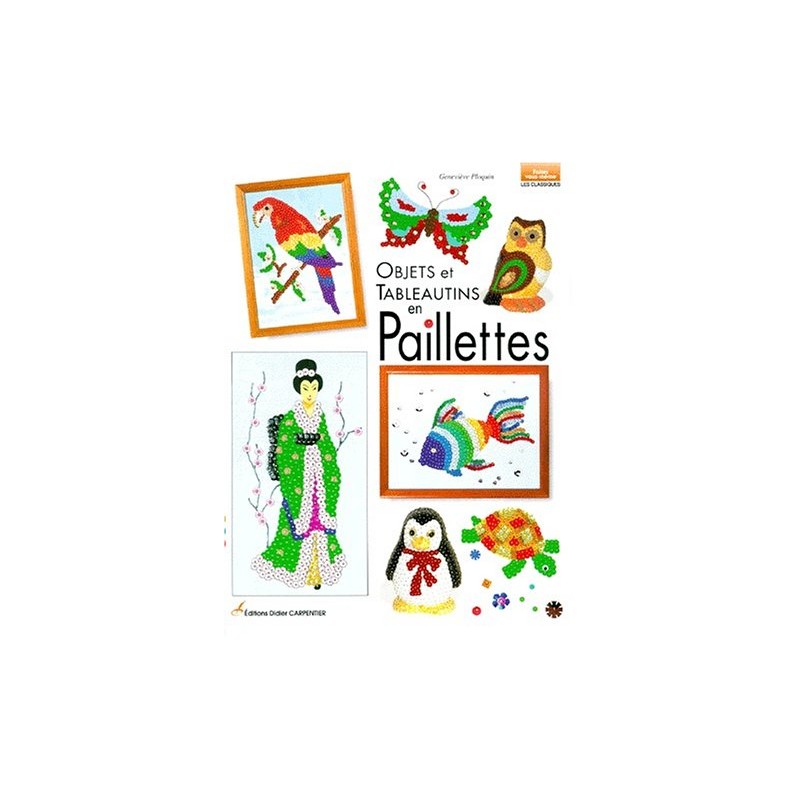 Objets et tableautins en paillettes