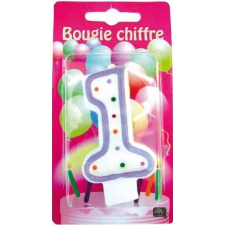 Bougie Chiffre 1 Or