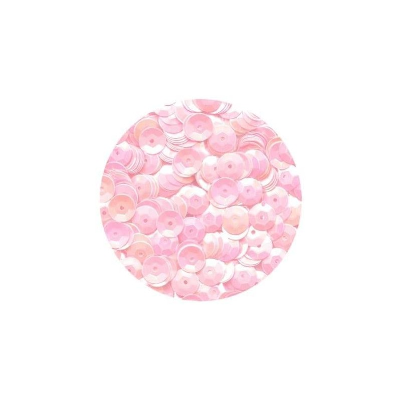 Rayher - Blister de 500 paillettes bombées percées sequin - Rose irisé - 6 mm