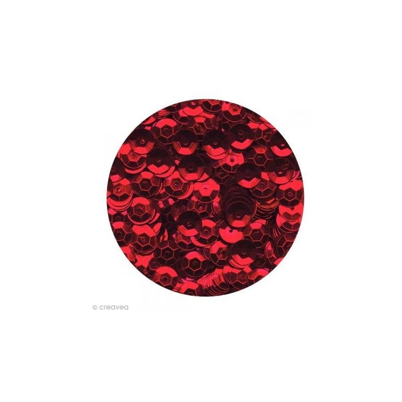 Sequins paillettes 6 mm Rouge - x500