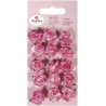 Rayher - Blister de 15 fleurs roses en papier - Rose - 15 mm