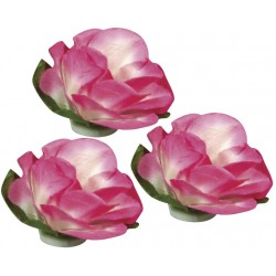 Rayher - Blister de 15 fleurs roses en papier - Rose - 15 mm