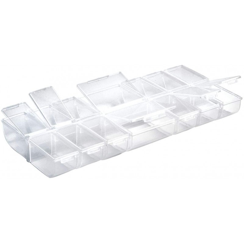 Rayher - Loisirs créatifs - Boite de rangement plastique transparente avec 14 sections