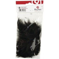 Rayher - Sachet de 15 plumes duvetées de décoration - Noir - 10 à 15 cm