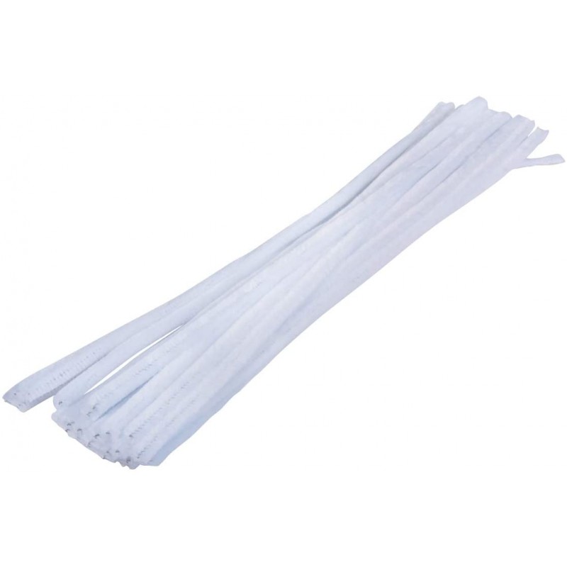 Rayher - Blister de 25 filins chenille - Blanc - 6 mm x 30 cm