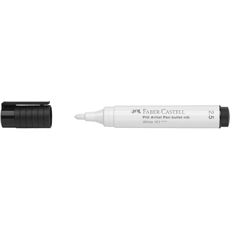 Faber-Castell - Beaux arts - Feutre pointe ronde 2.5 mm - Blanc