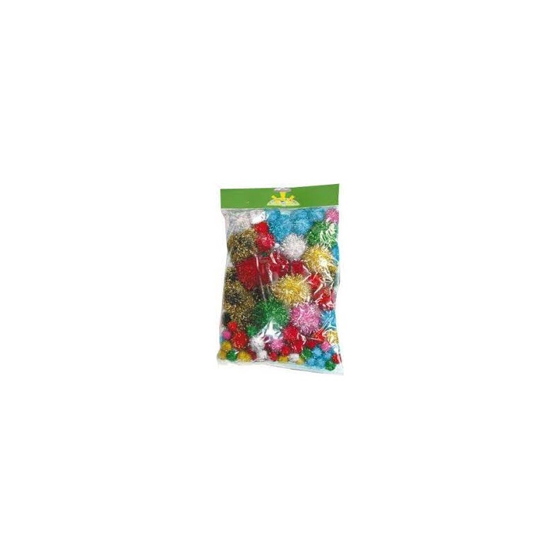 PWI - Sachet de 50 pompons scintillants