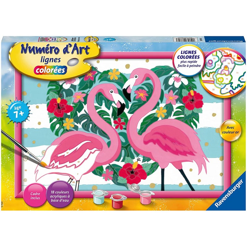 Ravensburger - Loisirs créatifs - Numéro d'art - grand - Flamingos amoureux