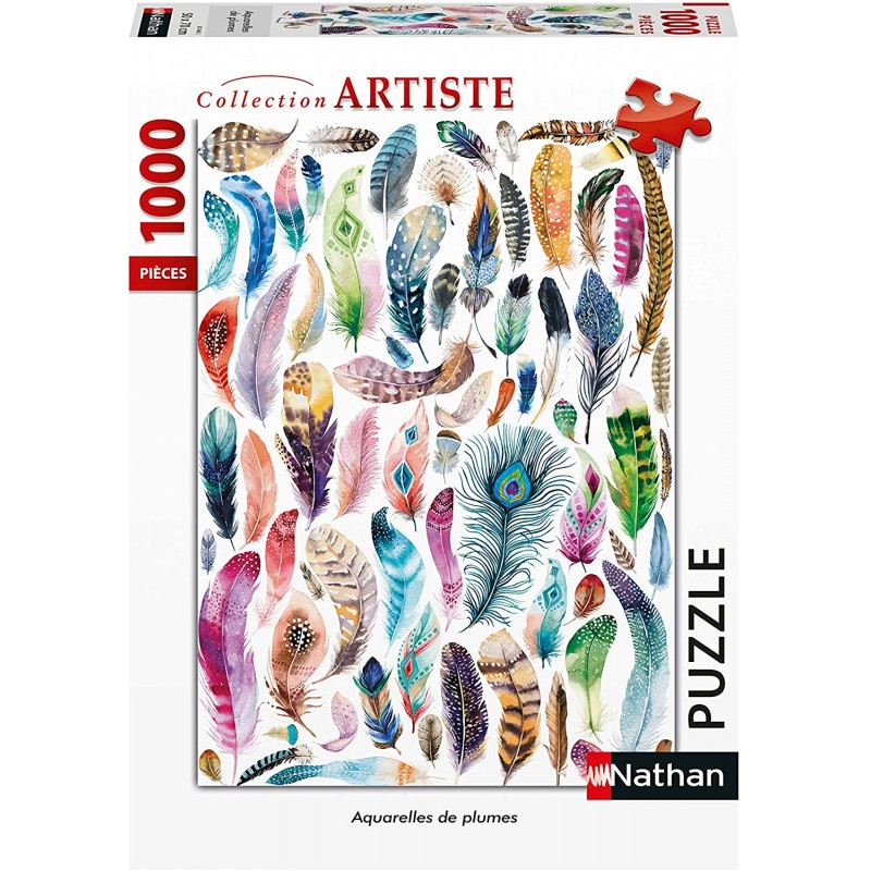 Ravensburger - Puzzle Nathan 1000 pièces - Aquarelles de plumes