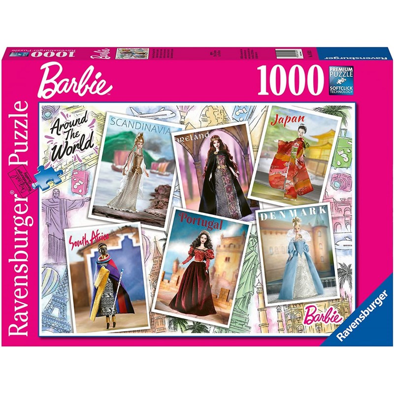 Ravensburger - Puzzle 1000 pièces - Barbie autour du monde