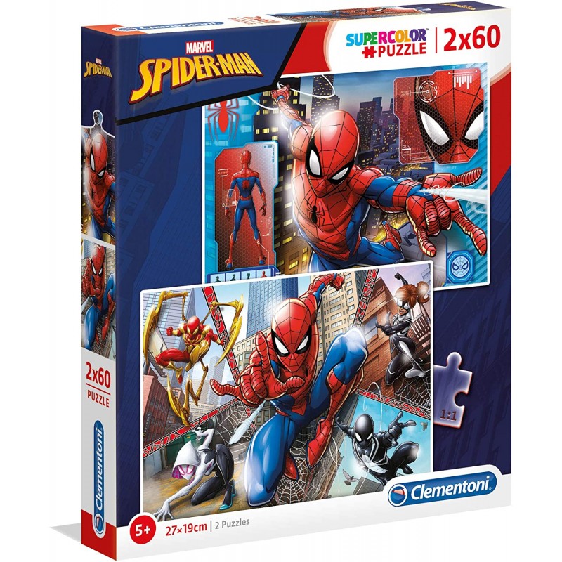 Clementoni - Puzzle 2x60 pièces - Spiderman