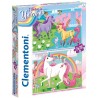 Clementoni - Puzzle 2x20 pièces - Licornes - Brillant