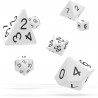 Oakie Doakie Dice - Boîte de 7 dés pour jeu de rôle - Blanc solide