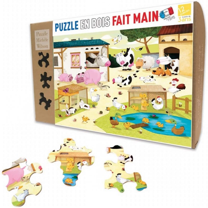 Michèle Wilson - Puzzle d'art en bois - 12 pièces - La ferme