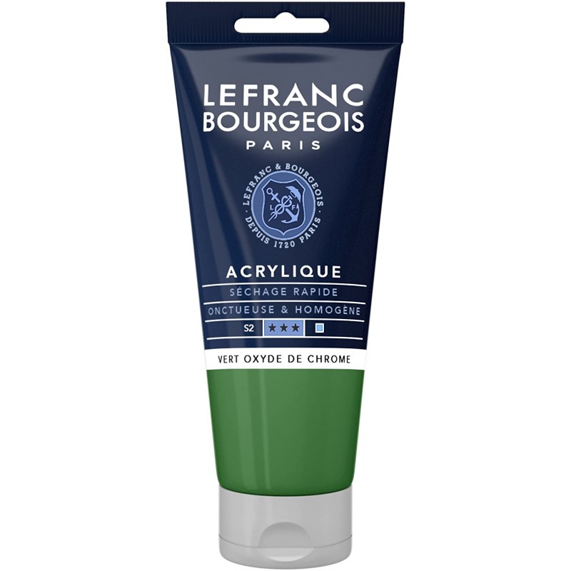 Lefranc Bourgeois - Peinture acrylique fine - 80ml - Vert oxyde de chrome