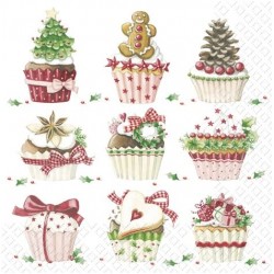 Rayher - Blister de 20 serviettes pour collage - Muffins de Noël