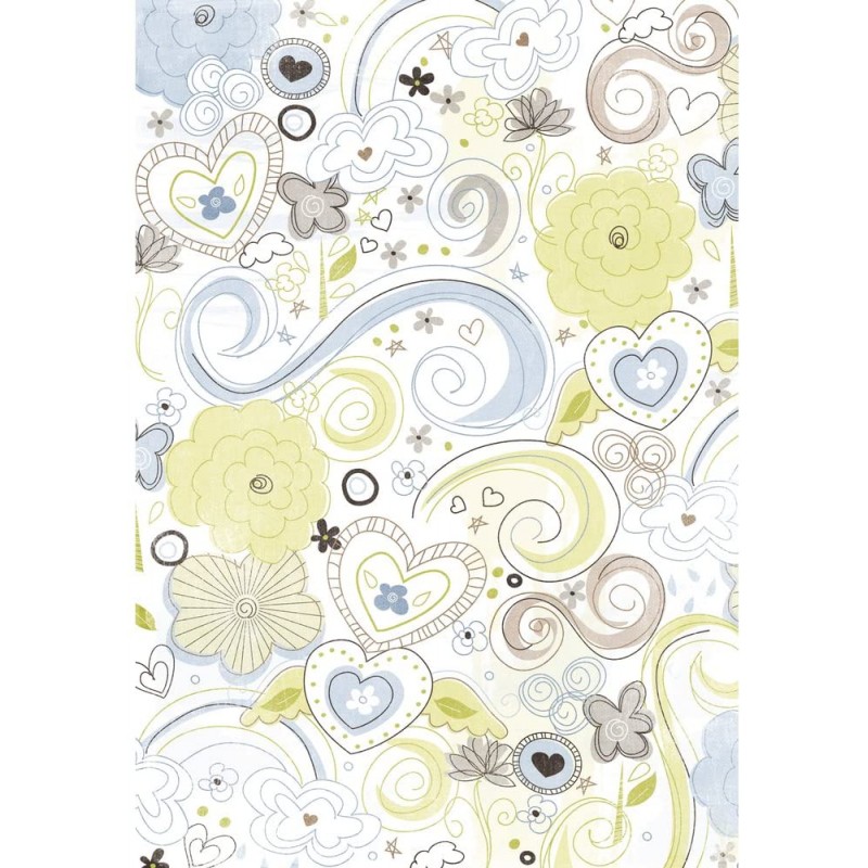 Rayher - Sachet de 3 feuilles de papier patch décoratives - Volutes - 26 x 37,5 cm