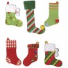 Rayher - Blister de 6 stickers - Chaussettes de Noël