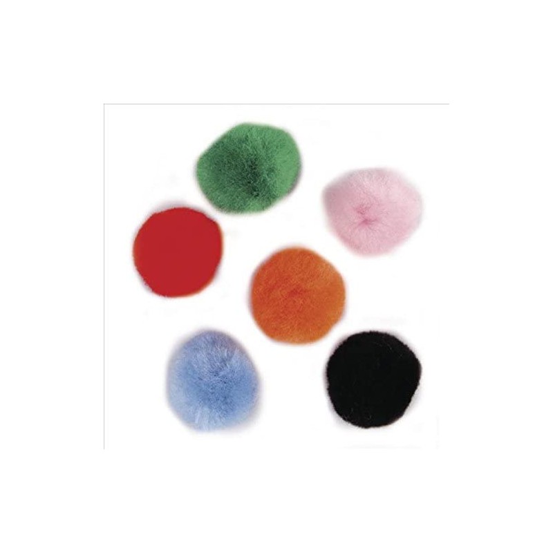 Rayher - Blister de 65 pompons - Couleurs assorties - 10 mm