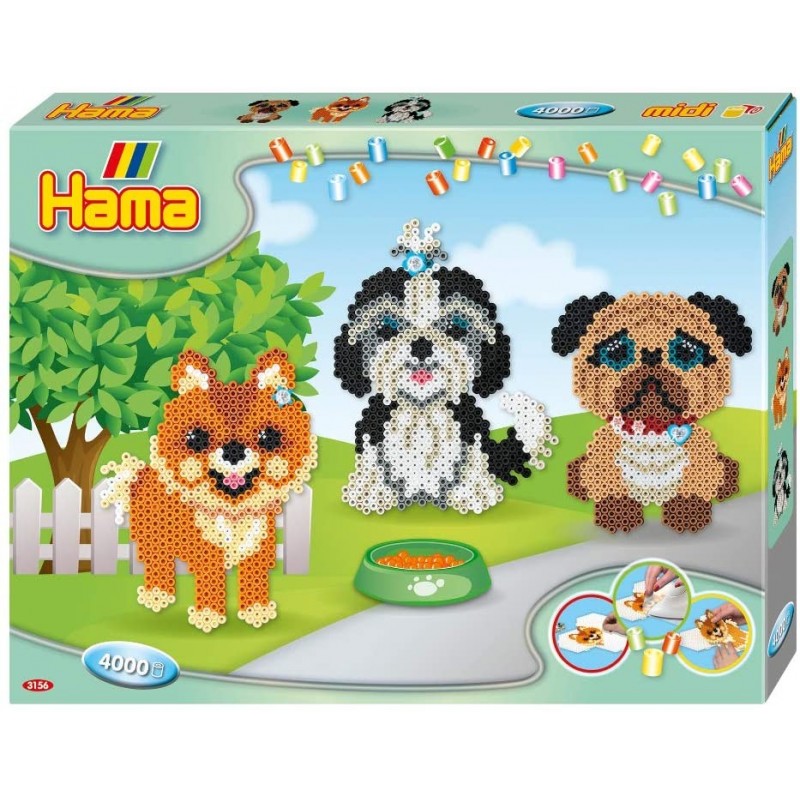 Hama - Perles - 3156 - Taille Midi - Boite Le régal des chiens