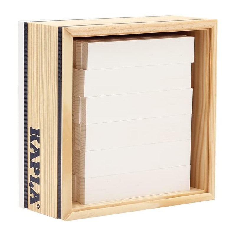 Kapla - Jeu de construction en bois - Coffret de 40 Planchettes - Blanc