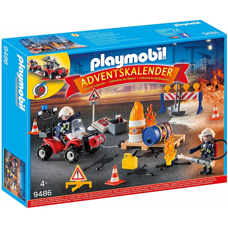 Playmobil - 9486 - Calendrier de l'avent - Pompiers et incendie de