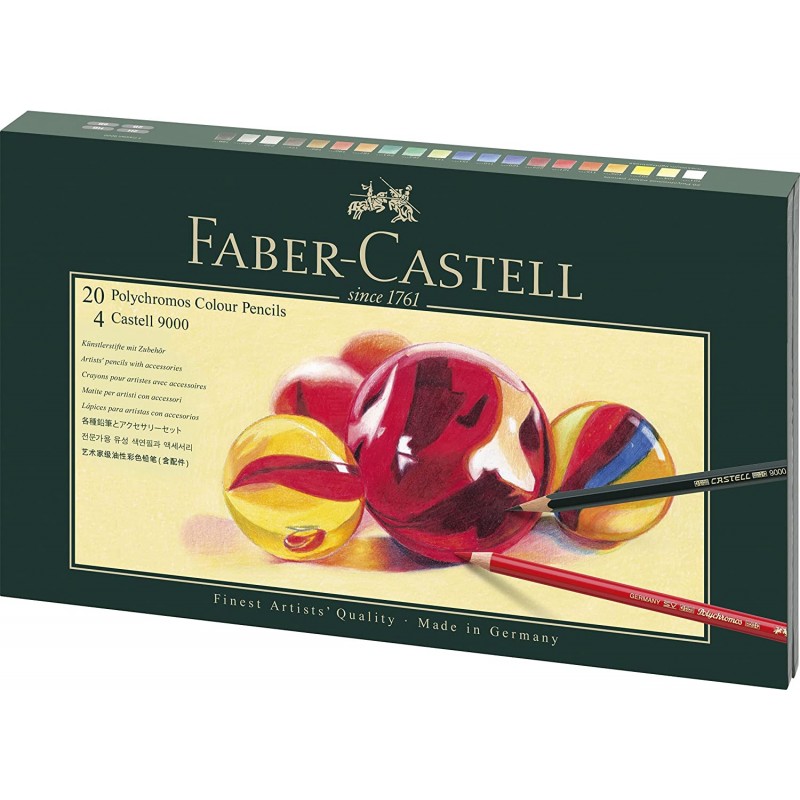 Faber-Castell - Beaux arts - Coffret Mixed Media Polychromos - 24 crayons de couleur