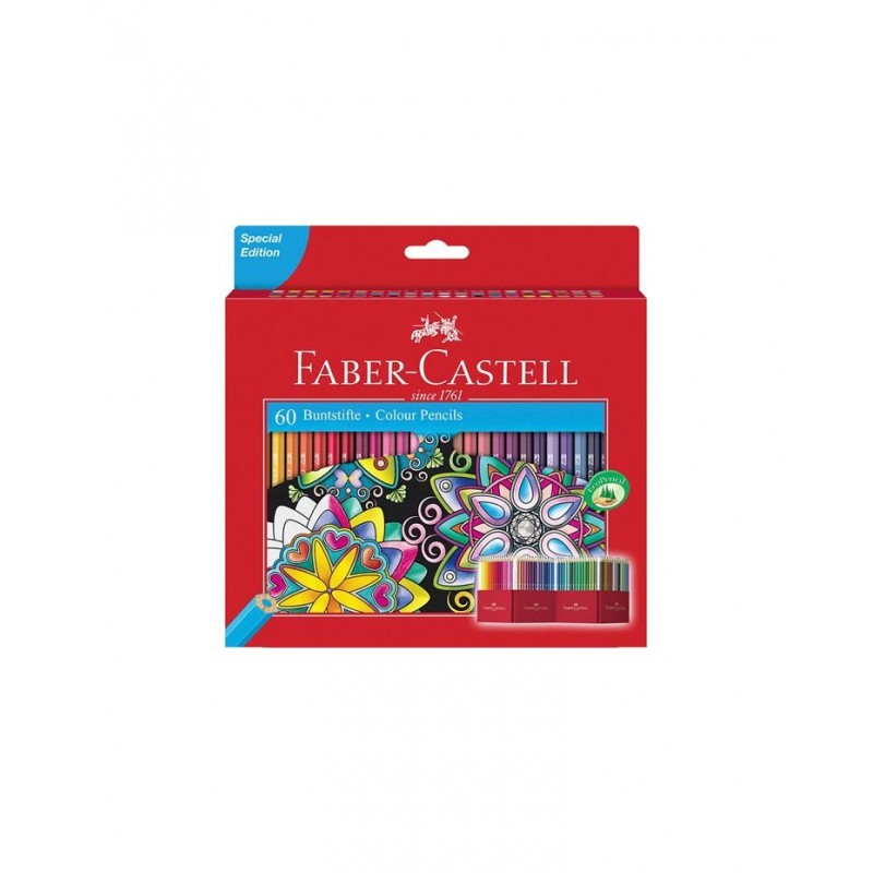 Faber-Castell - Beaux arts - Etui accordéon de 60 crayons de couleur